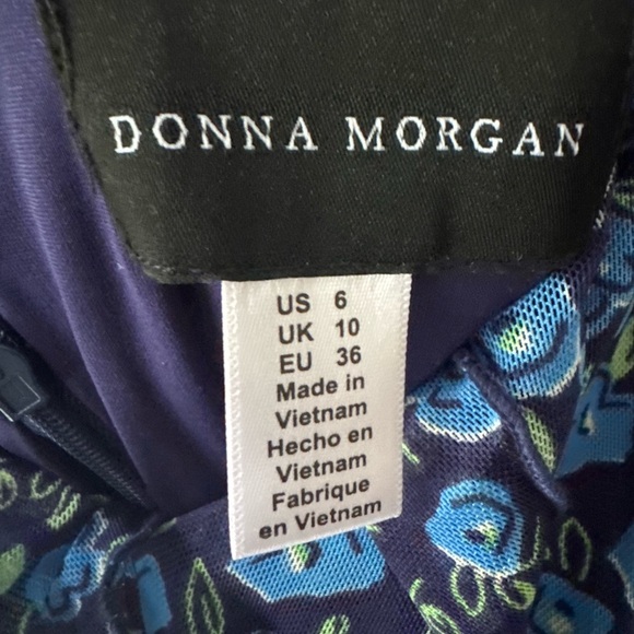 Donna Morgan Women's Floral Printed Ruffle V-Neck Midi Dress NWT SIZE 6 - Picture 4 of 6